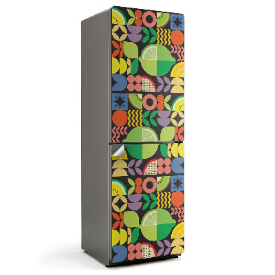 Okleina na lodówkę Owocowy wzór geometryczny