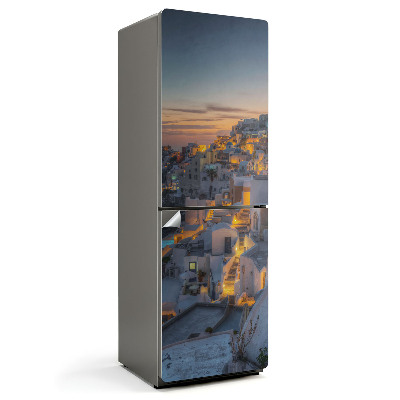 Nalepka na lodówkę Malowniczy widok Santorini