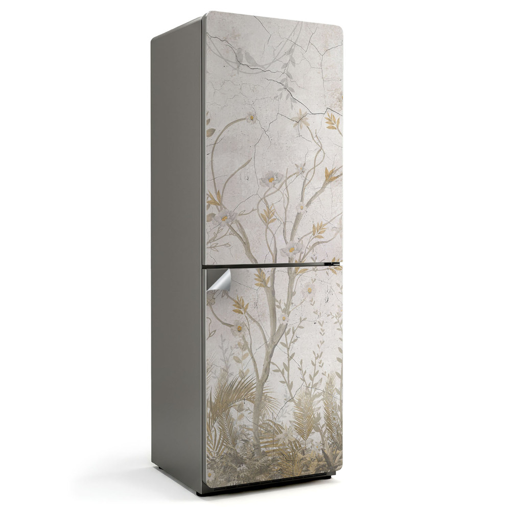 Okleina na lodówkę Roślinny wzór z gałęziami