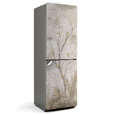 Naklejka na lodówkę Wzór z gałęziami i kwiatami