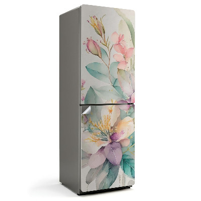 Okleina na lodówkę Kwiaty malowane akwarelą