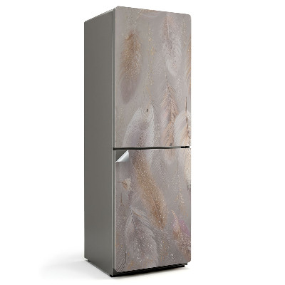 Naklejka na lodówkę Delikatne pióra na tle