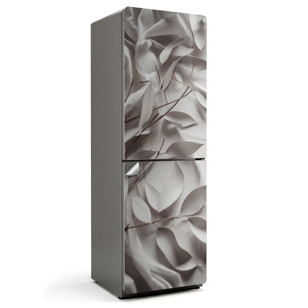 Okleina na lodówkę Papierowe liście na tkaninie