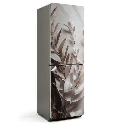 Naklejka na lodówkę Papierowe liście na tkaninie