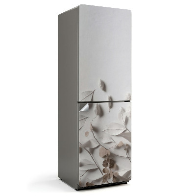 Okleina na lodówkę Delikatne liście i kwiaty