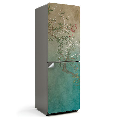 Okleina na lodówkę Kwiatowy motyw na tle