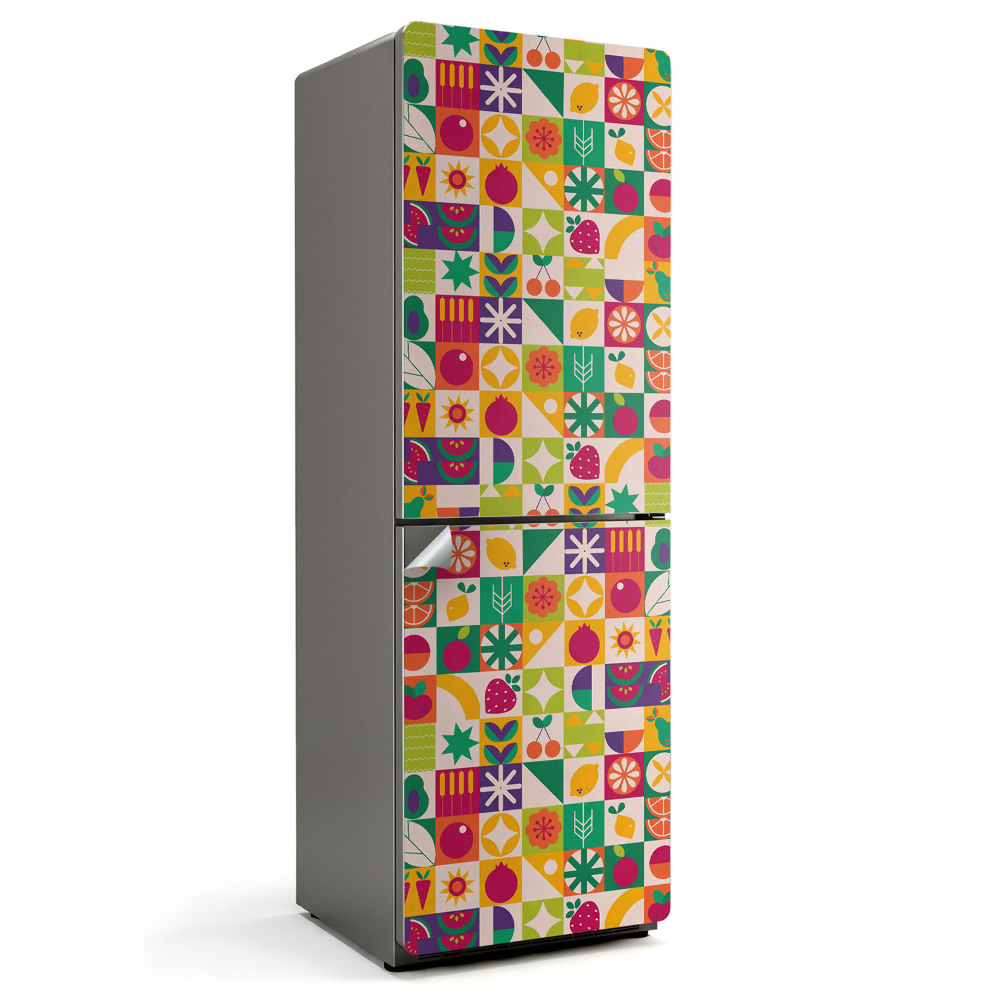 Nalepka na lodówkę Kolorowy wzór z owocami
