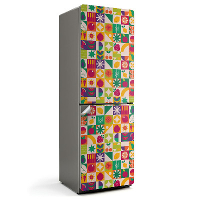 Nalepka na lodówkę Kolorowy wzór z owocami