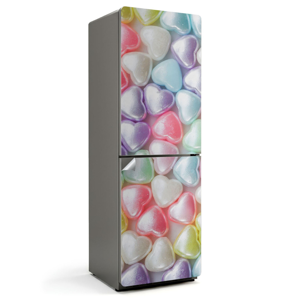 Okleina na lodówkę Kolorowe błyszczące serca