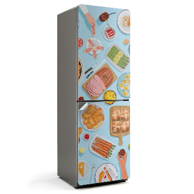 Okleina na lodówkę Ilustracja uczty na stole