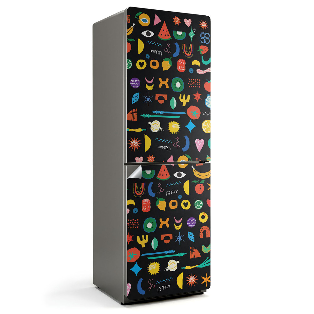 Nalepka na lodówkę Kolorowe abstrakcyjne kształty