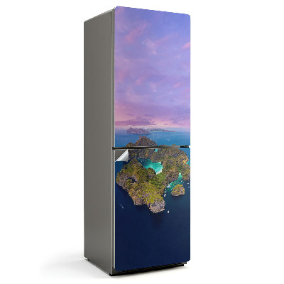 Naklejka na lodówkę Tropikalna wyspa z laguną