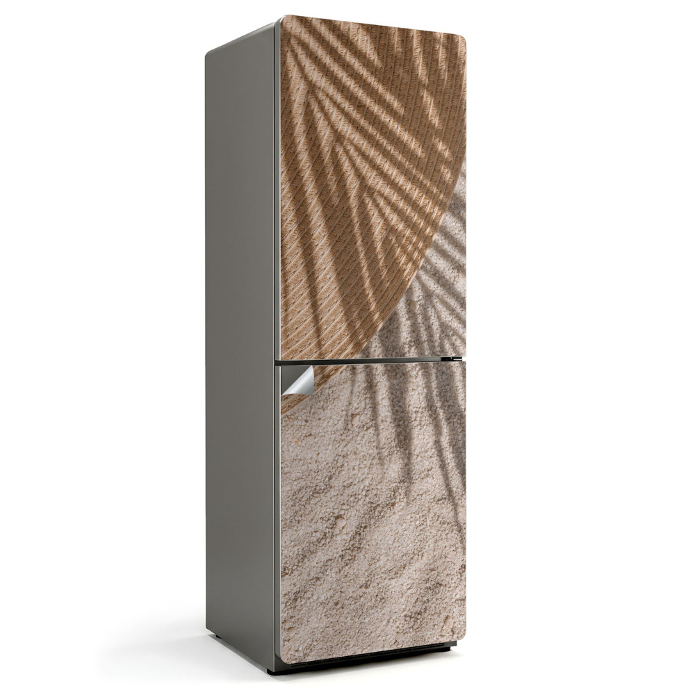 Nalepka na lodówkę Cień palmy na tle piasku