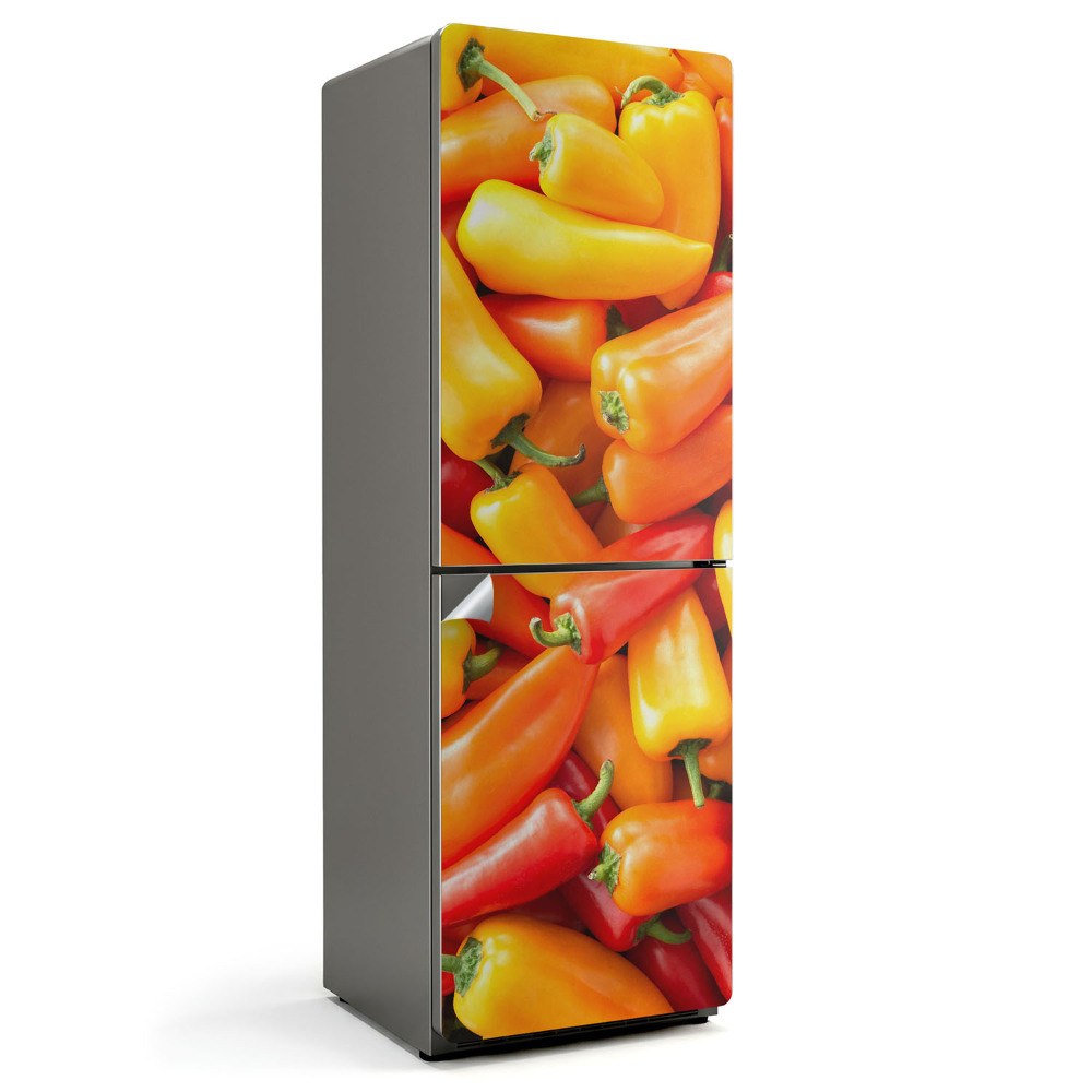 Okleina na lodówkę Kompozycja z kolorowych papryk