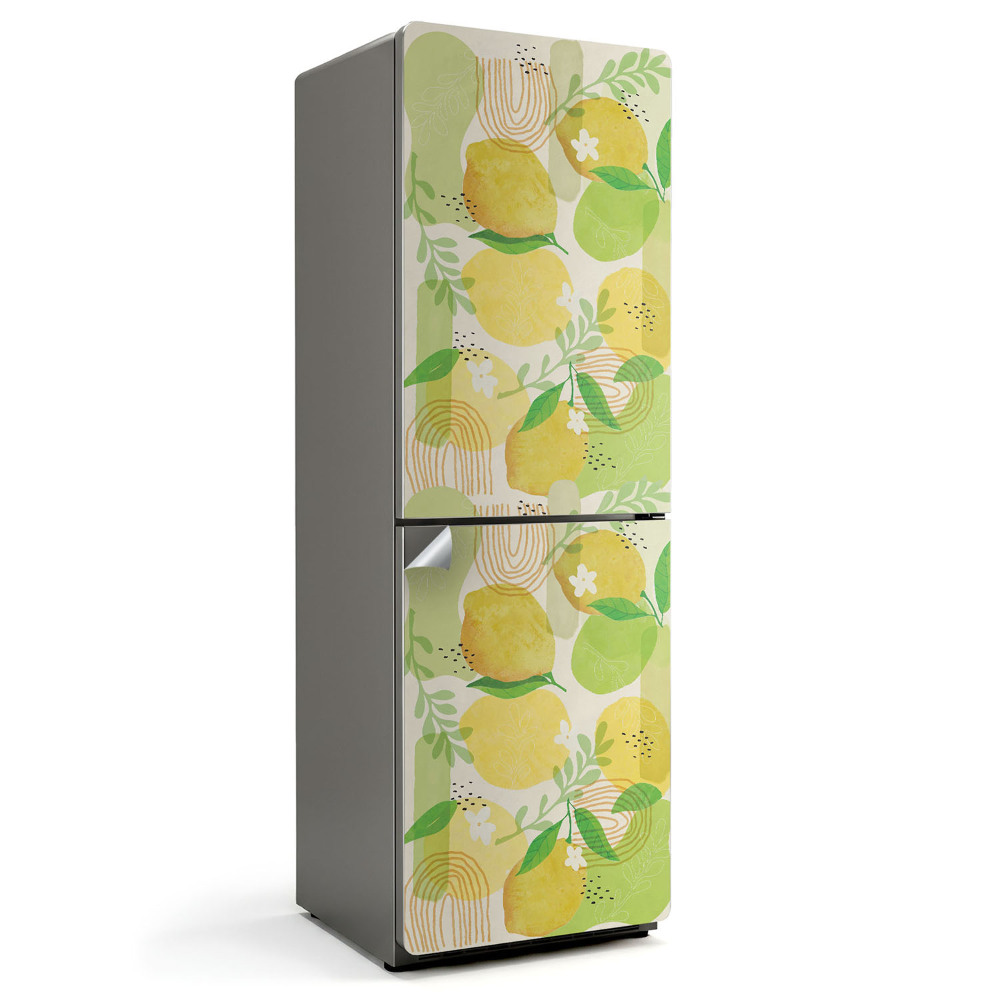 Okleina na lodówkę Owocowy wzór z liśćmi