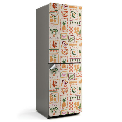 Naklejka na lodówkę Wzory roślinne i geometryczne