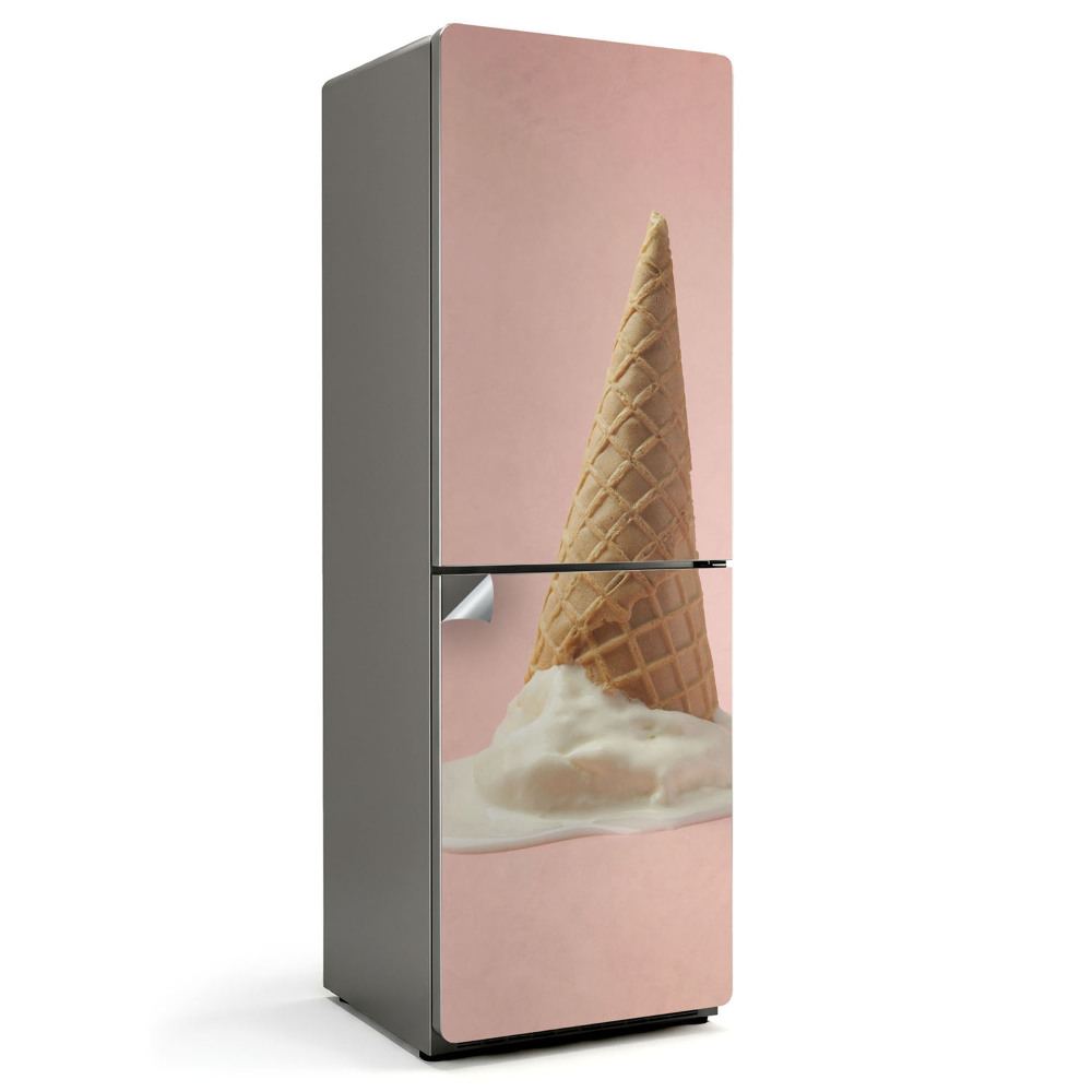 Nalepka na lodówkę Lód w waflu na stole