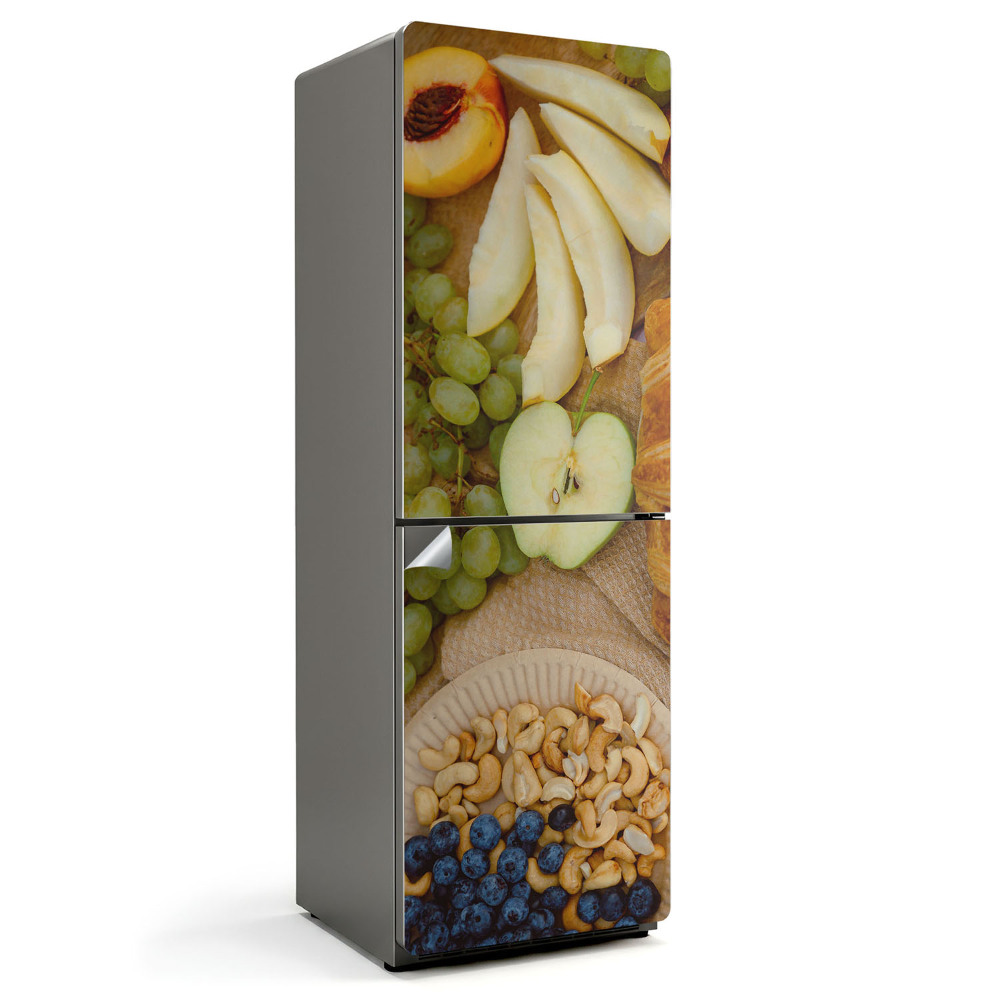 Naklejka na lodówkę Świeże owoce i orzechy