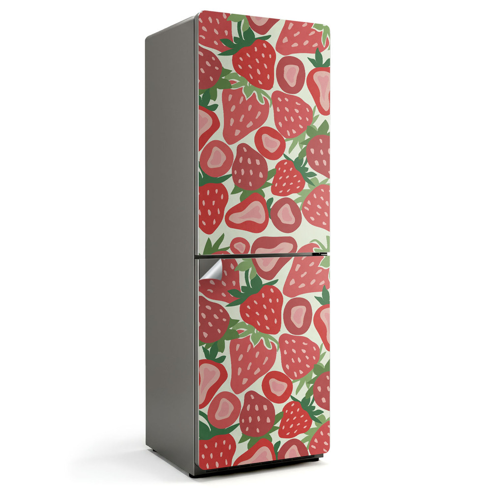 Nalepka na lodówkę Geometryczny wzór z truskawek