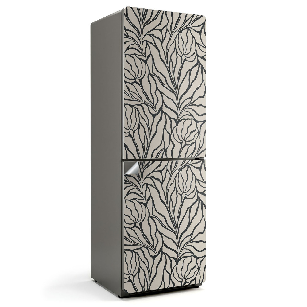 Naklejka na lodówkę Wzór liści w falach