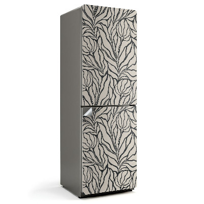 Naklejka na lodówkę Wzór liści w falach