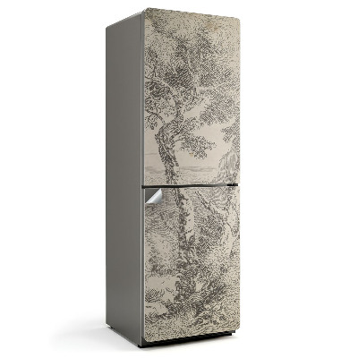 Nalepka na lodówkę Archaiczny szkic drzewa