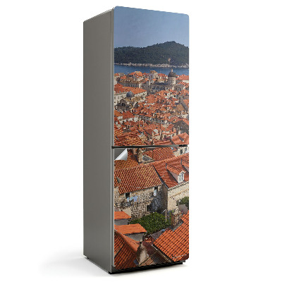 Naklejka na lodówkę Dachy nadmorskiego miasteczka