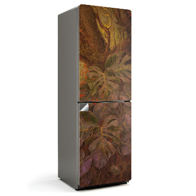 Nalepka na lodówkę Tropikalne liście w zbliżeniu