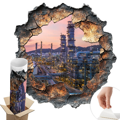 Dziura w ścianie 3D 97x100 Wieże rafinerii
