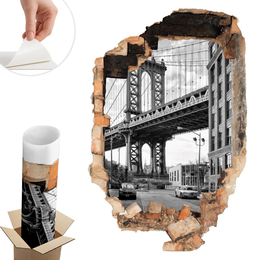 Dziura w ścianie 3D 66x100 Miejski pejzaż