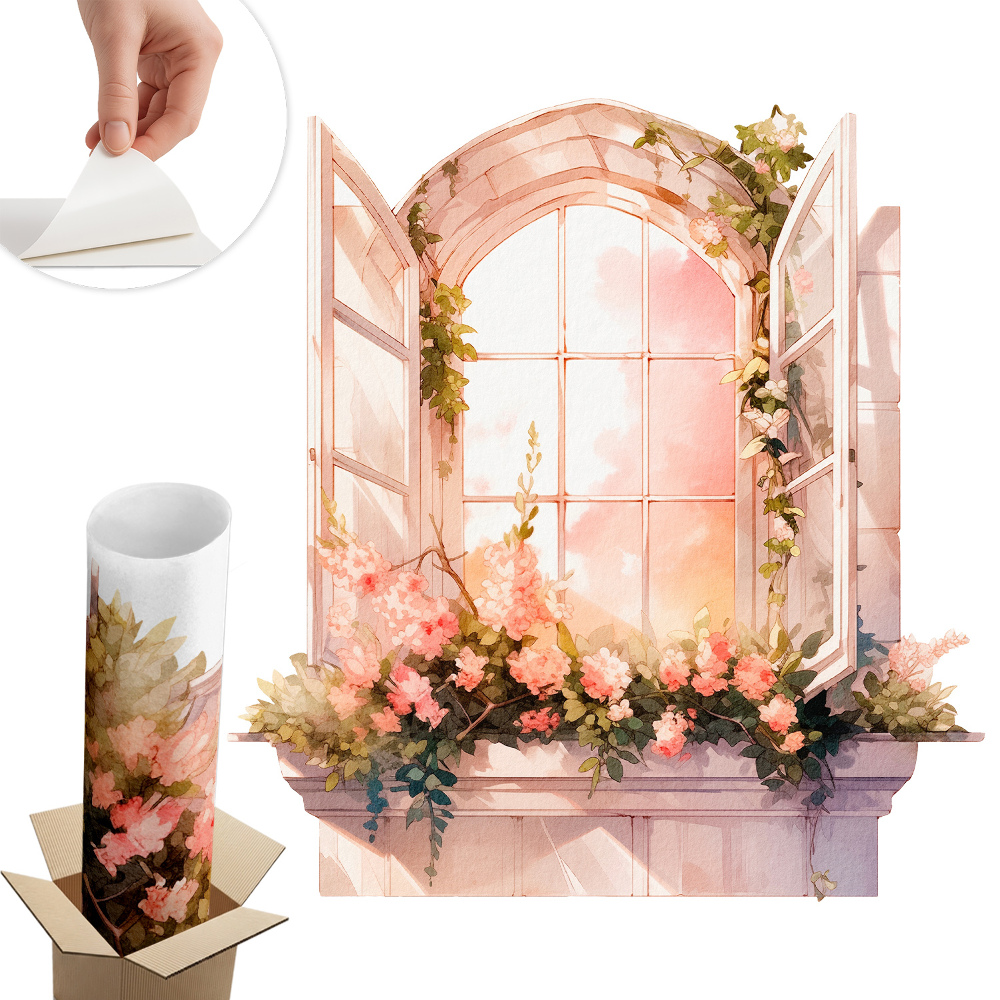 Naklejka na ścianę okno 94x100 Romantyczne okno