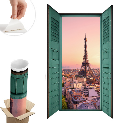 Naklejka na ścianę okno 59x100 Miejskie okno