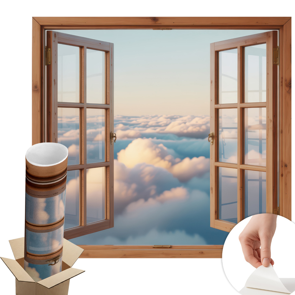 Naklejka na ścianę okno 100x93 Chmury nieba