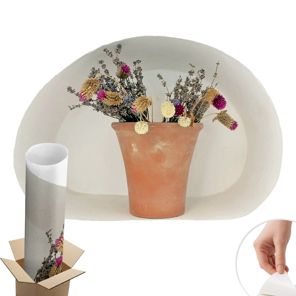 Nowoczesna naklejka na ścianę 3D 100x68 Suche kwiaty