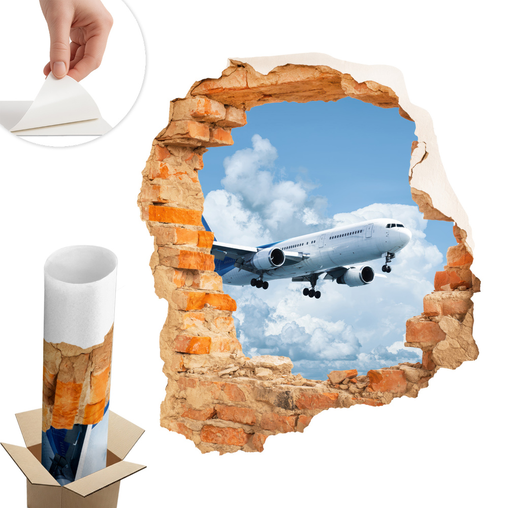 Dziura w ścianie 3D 111x130 Lotnicze odkrycie