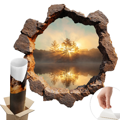 Dziura w ścianie 3D 130x129 Krajobraz przez skały