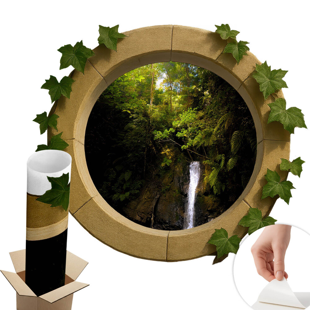 Naklejka na ścianę okno 130x113 Zielony pejzaż