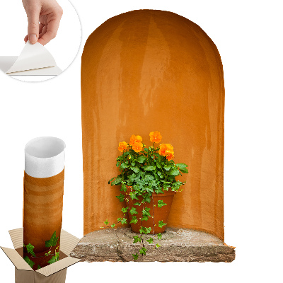 Nowoczesna naklejka na ścianę 3D 84x130 Kwiaty w doniczce