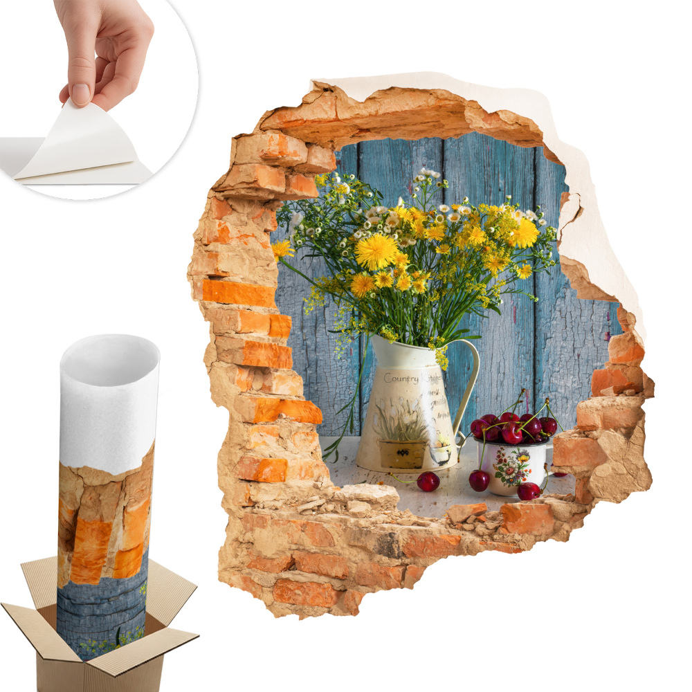 Naklejka 3D dziura 51x60 Wiejski pejzaż