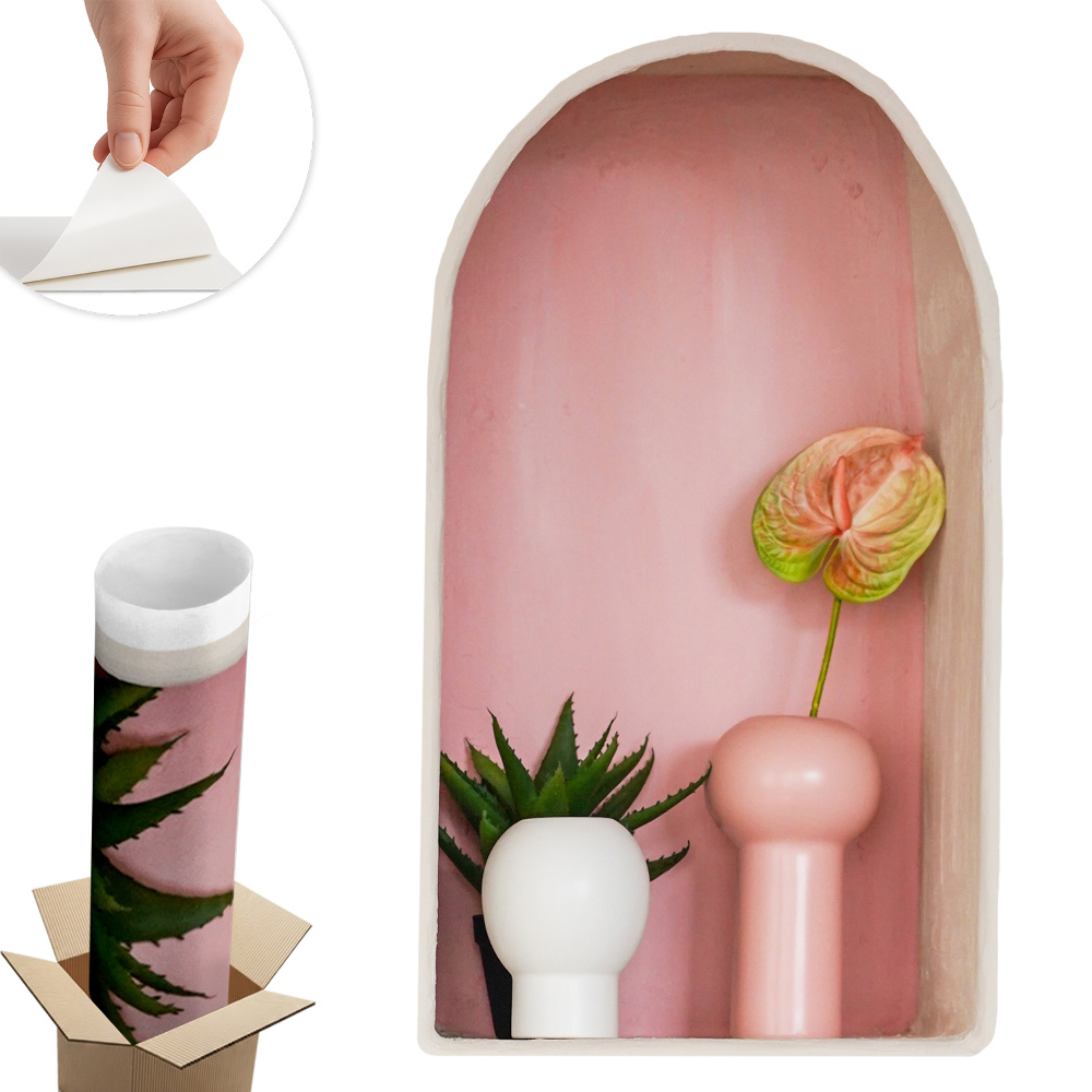 Naklejka na ścianę z efektem 3D 35x60 Subtelna roślinność