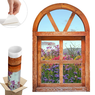 Naklejka na ścianę okno 39x60 Kwiatowe okno