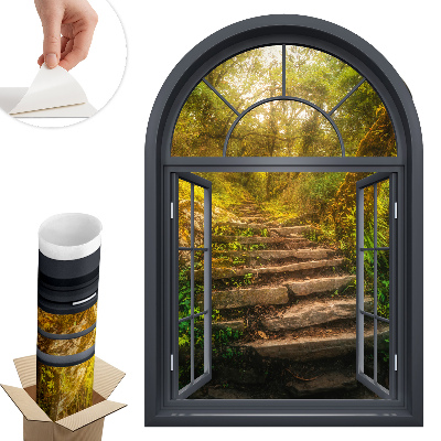 Naklejka na ścianę okno 41x60 Leśne okno