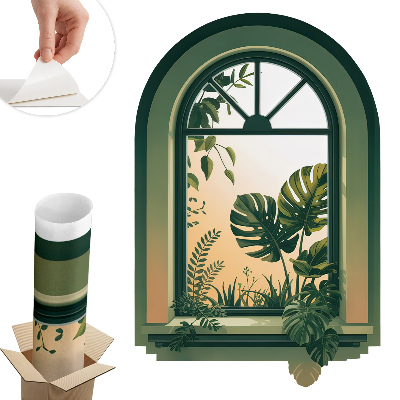 Naklejka na ścianę okno 40x60 Zielone okno