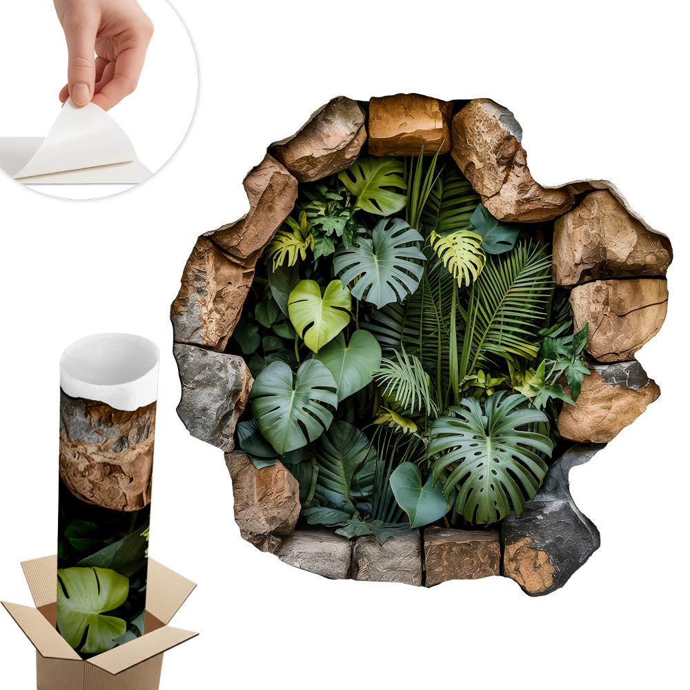 Naklejka 3D dziura 60x60 Tropikalna oaza