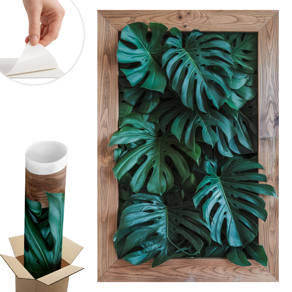 Naklejka na ścianę z efektem 3D 40x60 Zielona kompozycja