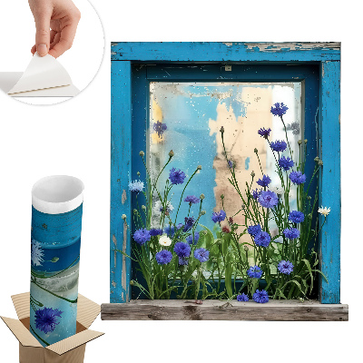 Naklejka na ścianę okno 53x60 Wiejski urok