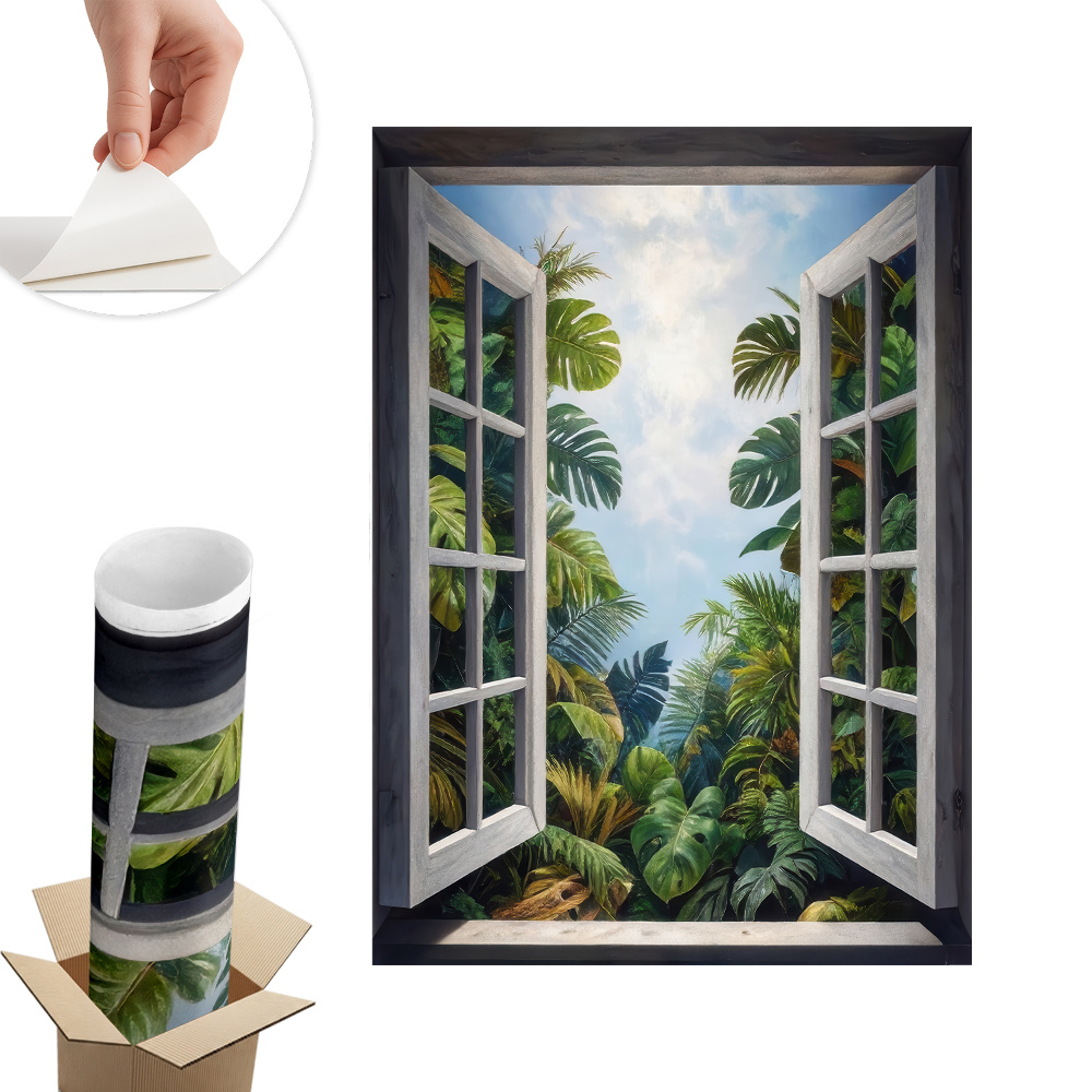 Naklejka na ścianę okno 43x60 Egzotyczny widok