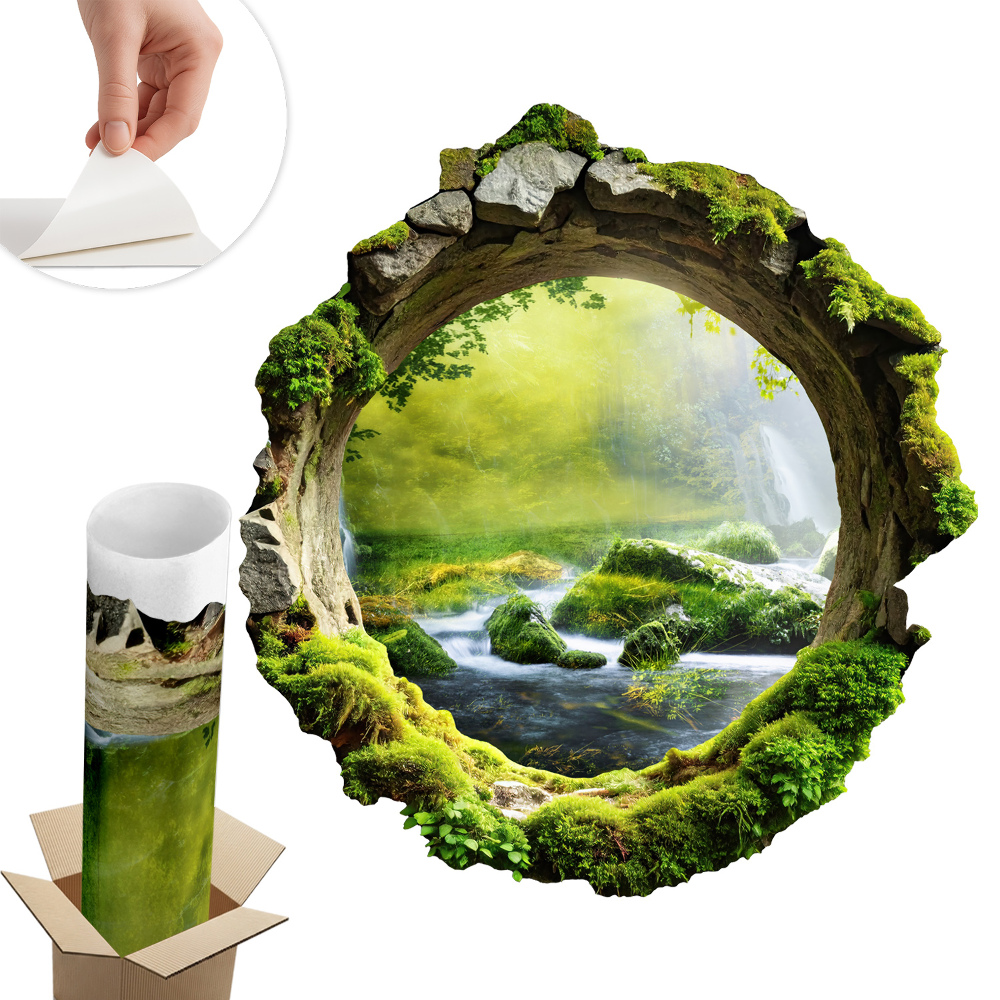 Naklejka 3D dziura 56x60 Zielona kraina