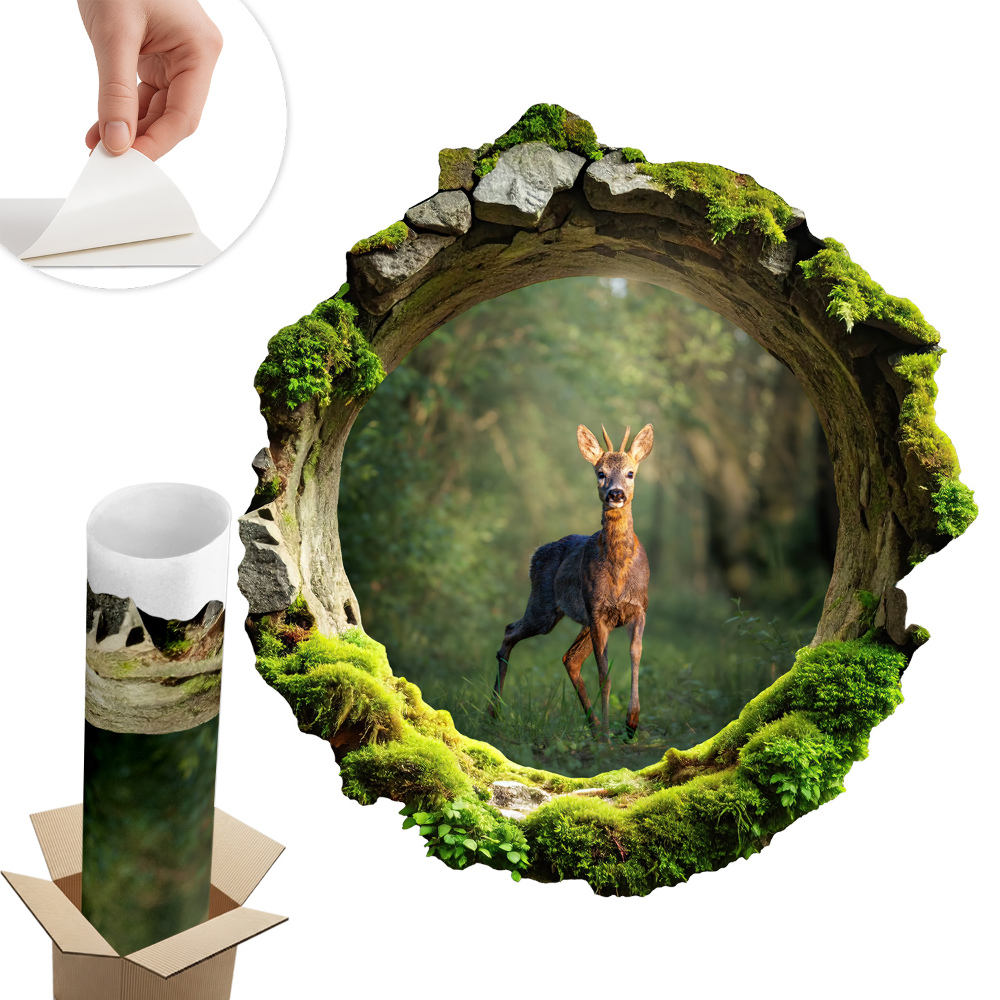 Naklejka 3D dziura 56x60 Leśna sielanka