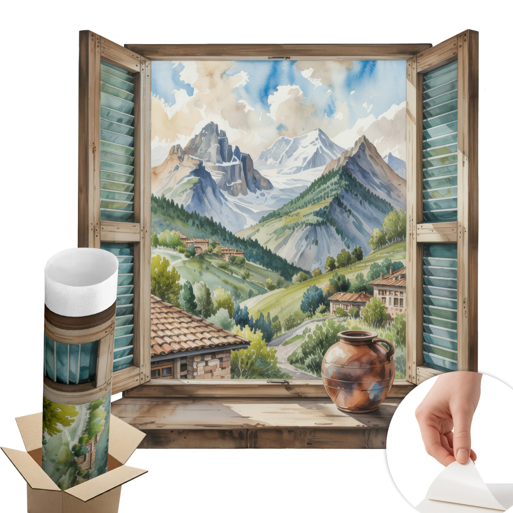 Naklejka na ścianę okno 60x55 Górski pejzaż